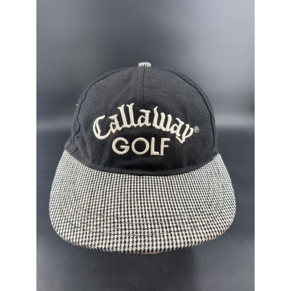 Vintage 90s Callaway Big Bertha Golf Hat Strapback USA Made Houndstooth Brim